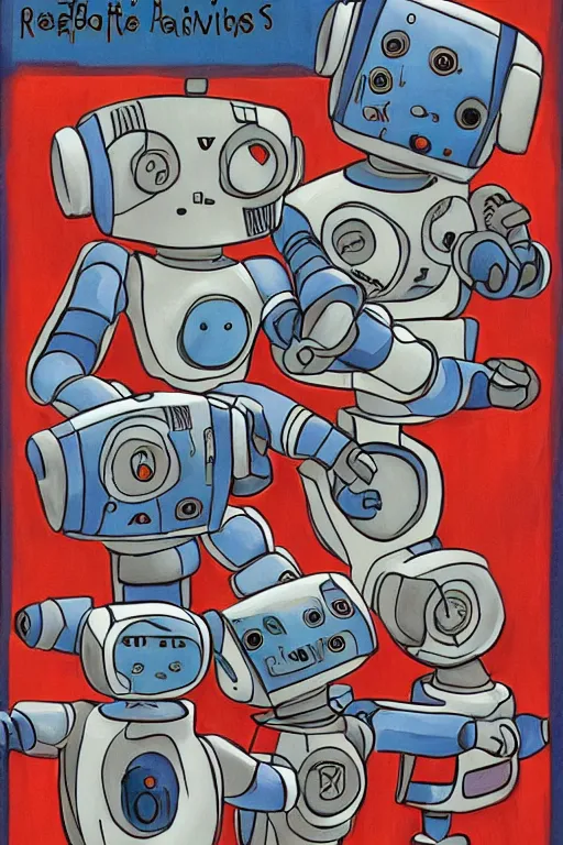 Image similar to robots doing activities by margret rey