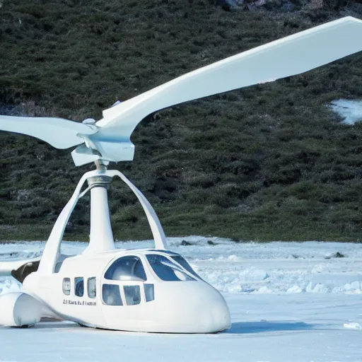 Image similar to ice block shaped like a helicopter landing in a savannah