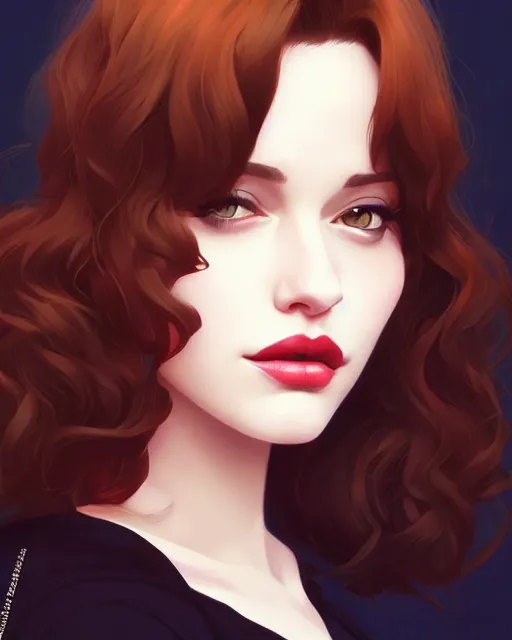 Prompt: a beautiful gina gershon christina hendricks kat dennings, full lips pout, by wlop and ilya kuvshinov and artgerm,, gorgeous, stunning, alluring, artstation, deviantart, digital art