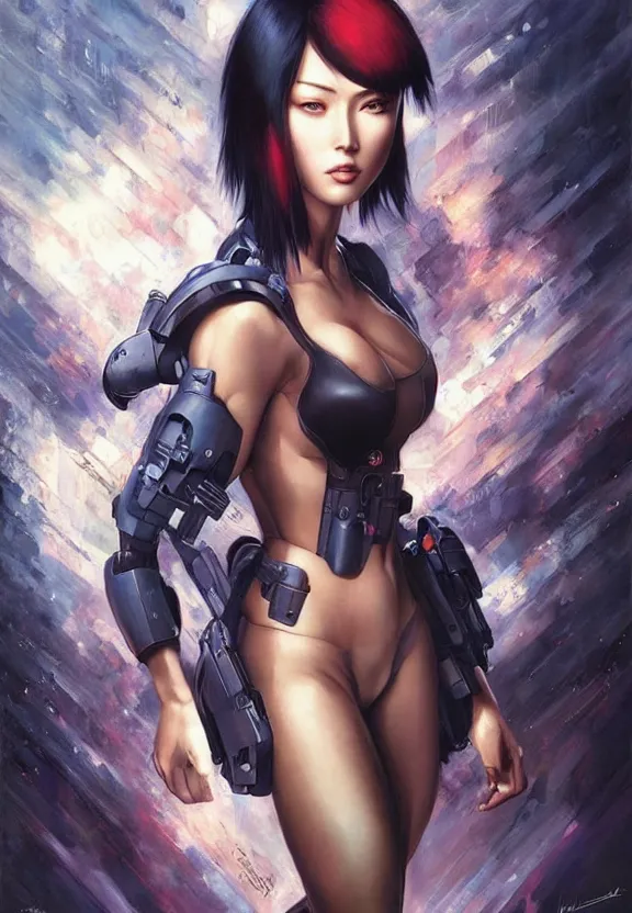 Prompt: the portrait of major kusanagi from ghost in the shell, digital art by artgerm and karol bak, sakimi chan and casey