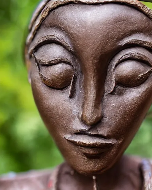 Prompt: bronze sculpture of himba woman