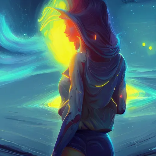 Image similar to death, with glowing yellow highlights, hyper realistic, highly detailed, dynamic pose, digital painting bioluminance alena aenami artworks in 4 k design by lois van baarle by sung choi by john kirby artgerm style pascal blanche and magali villeneuve