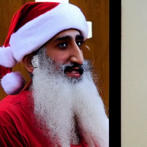 Image similar to Usama bin Laden as Santa Claus,