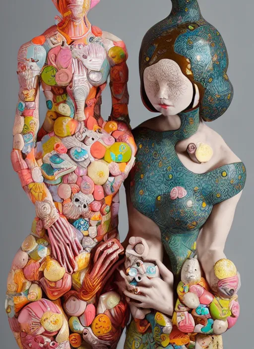 Prompt: a surreal contemporary ceramic sculpture by victo ngai and hikari shimoda