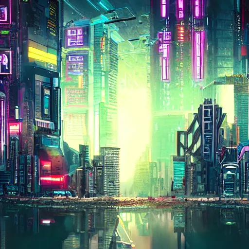 Image similar to cyberpunk city