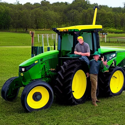 Image similar to elon musk in a john deere