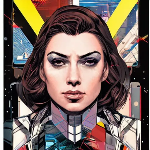 Image similar to portrait of a female android, by MARVEL comics and Sandra Chevrier