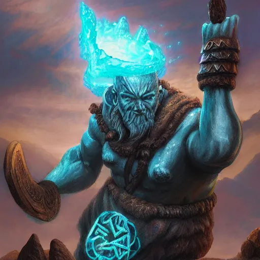 Prompt: The runic stone elemental golem, d&d art, fantasy, painted, 4k, high detail, sharp focus