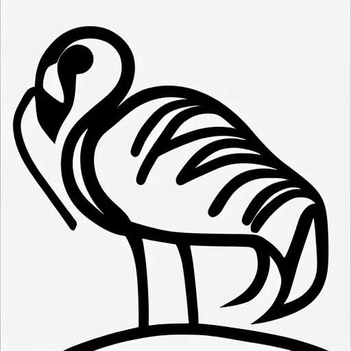 Image similar to minimal minimalist one single continuous bold line flamingo abstract, plain background