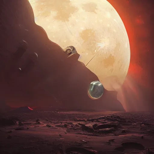 Image similar to alien bases on the moon, dramatic lighting, cinematic, establishing shot, extremly high detail, photorealistic, cinematic lighting, artstation, style by greg rutkowsky