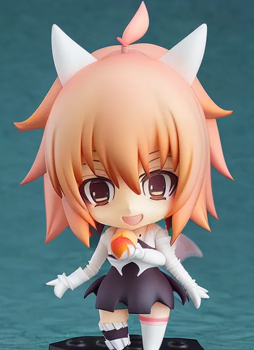 Image similar to nendoroid anime beautiful cute bat peach, fullbody, anime, nendoroid,