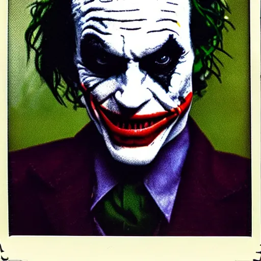 Image similar to a polaroid of the joker