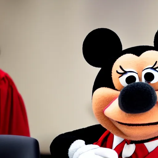 Image similar to Muppet Micky Mouse on trial for congressional hearing