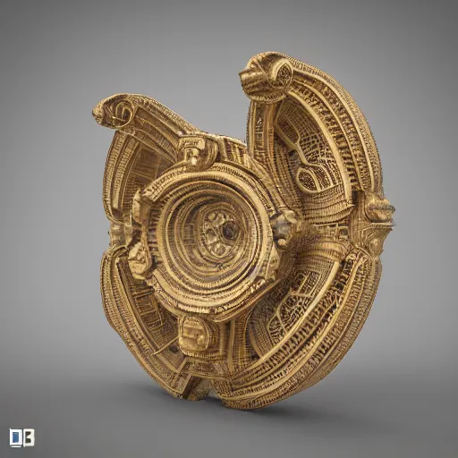 Image similar to complex ornate floating abstract 3 d object in frontal view ultra rendered extreme realism and detail, 8 k, highly detailed, realistic, procedurally generated, pbr, oktane render, biomorphic,