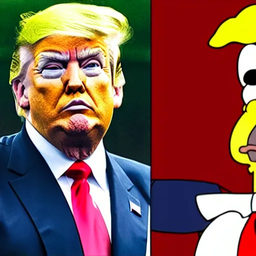 Image similar to donald trump as simpsons character