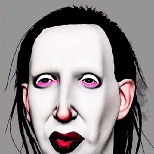 Prompt: marilyn manson as a pig