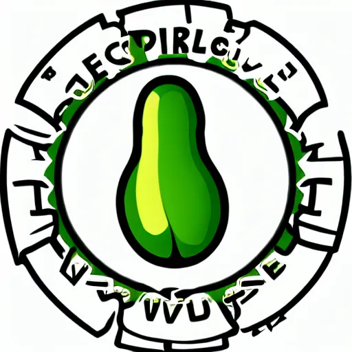 Image similar to logo inspired by a pickle, 2d, clip art
