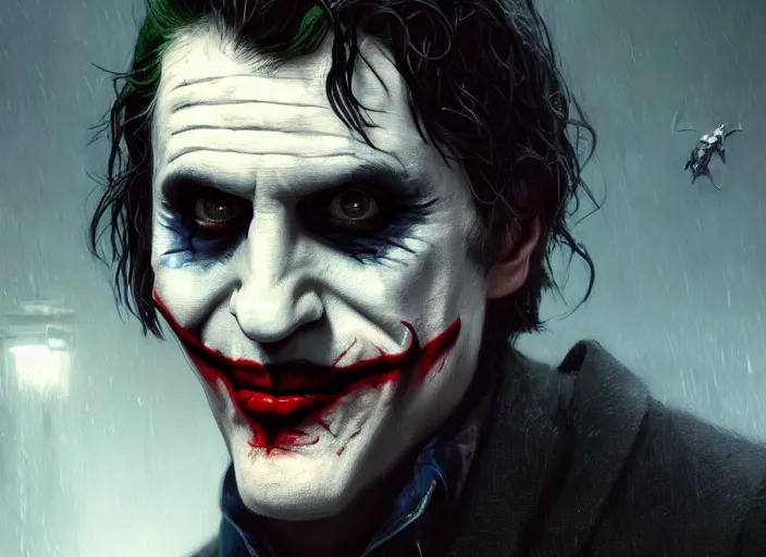 Image similar to highly detailed portrait of david dastmalchian as the joker, in batman : arkham asylum, stephen bliss, unreal engine, fantasy art by greg rutkowski, loish, rhads, ferdinand knab, makoto shinkai and lois van baarle, ilya kuvshinov, rossdraws, tom bagshaw, global illumination, radiant light, detailed and intricate environment