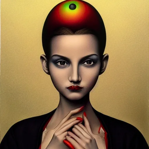 Prompt: very detailed, behance contest winner, airbrush art, pop surrealism, minimalist, detailed painting, an ultrafine detailed painting by rafal olbinski, skeuomorphic, a painting of a woman