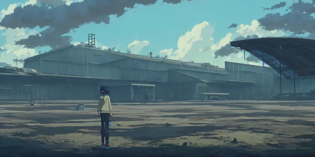 Prompt: a wholesome animation key shot of a post apocalyptic airport, covered by nature hipster vibes by studio ghibli, animation, sharp, rendered in unreal engine 5, focused, anime key art by greg rutkowski, bloom, dramatic lighting