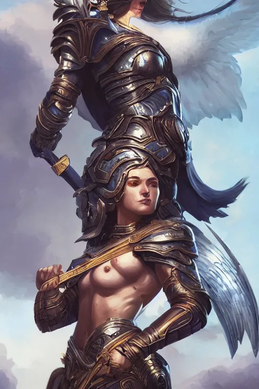 Image similar to amazon valkyrie athena, d & d, fantasy, portrait, highly detailed, headshot, digital painting, trending on artstation, concept art, sharp focus, illustration, art by artgerm and greg rutkowski and magali villeneuve