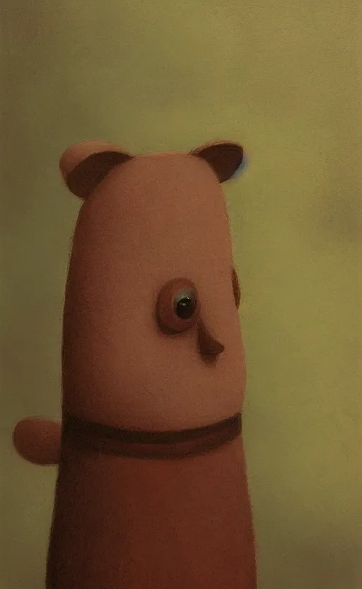 Image similar to portrait of a cute character in a scenic cheerful environment by Shaun Tan