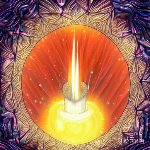 Image similar to candle supernova symmetrical, highly detailed, digital art, sharp focus, trending on art station, anime art style