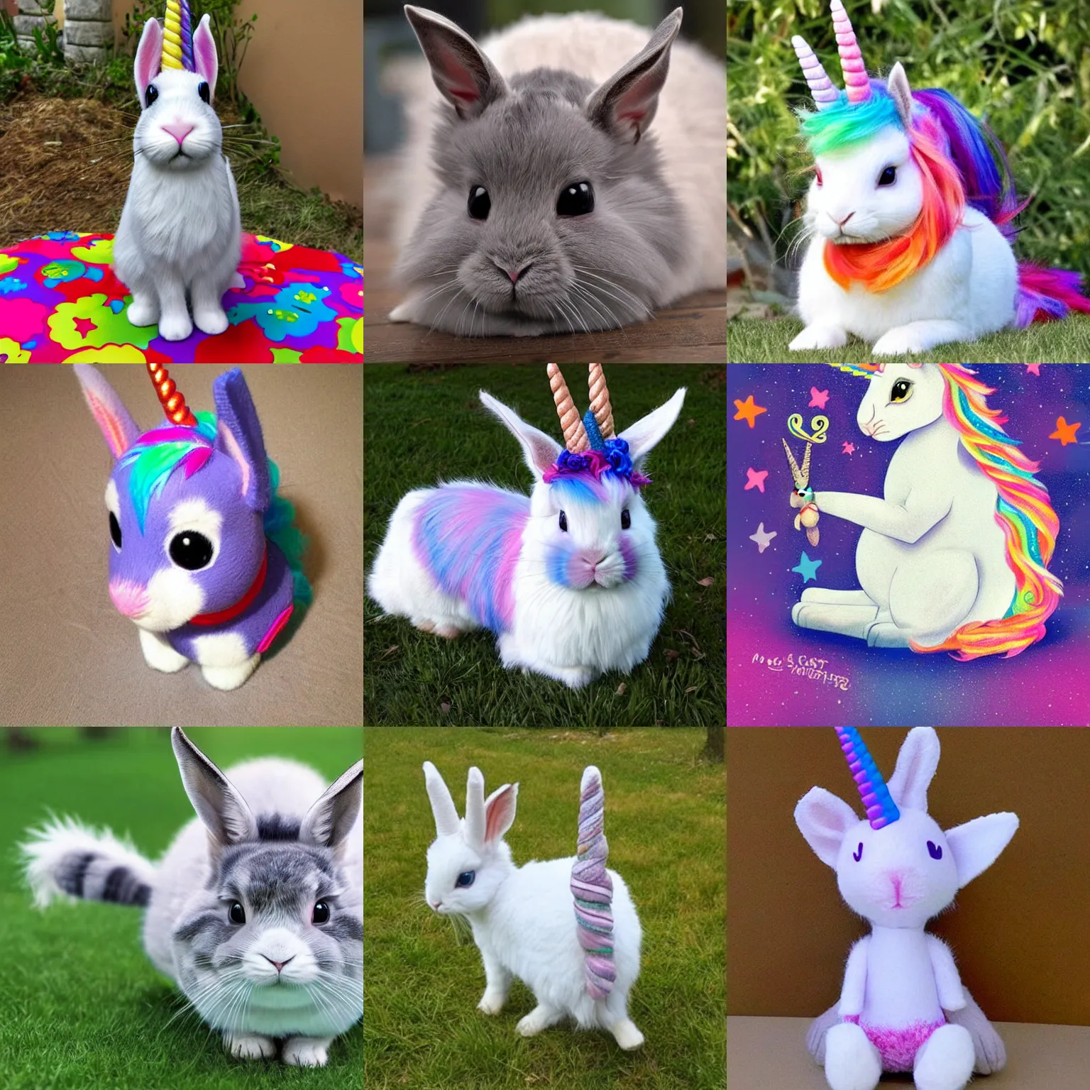 Prompt: a unicorn mixed with a rabbit mixed with a cat
