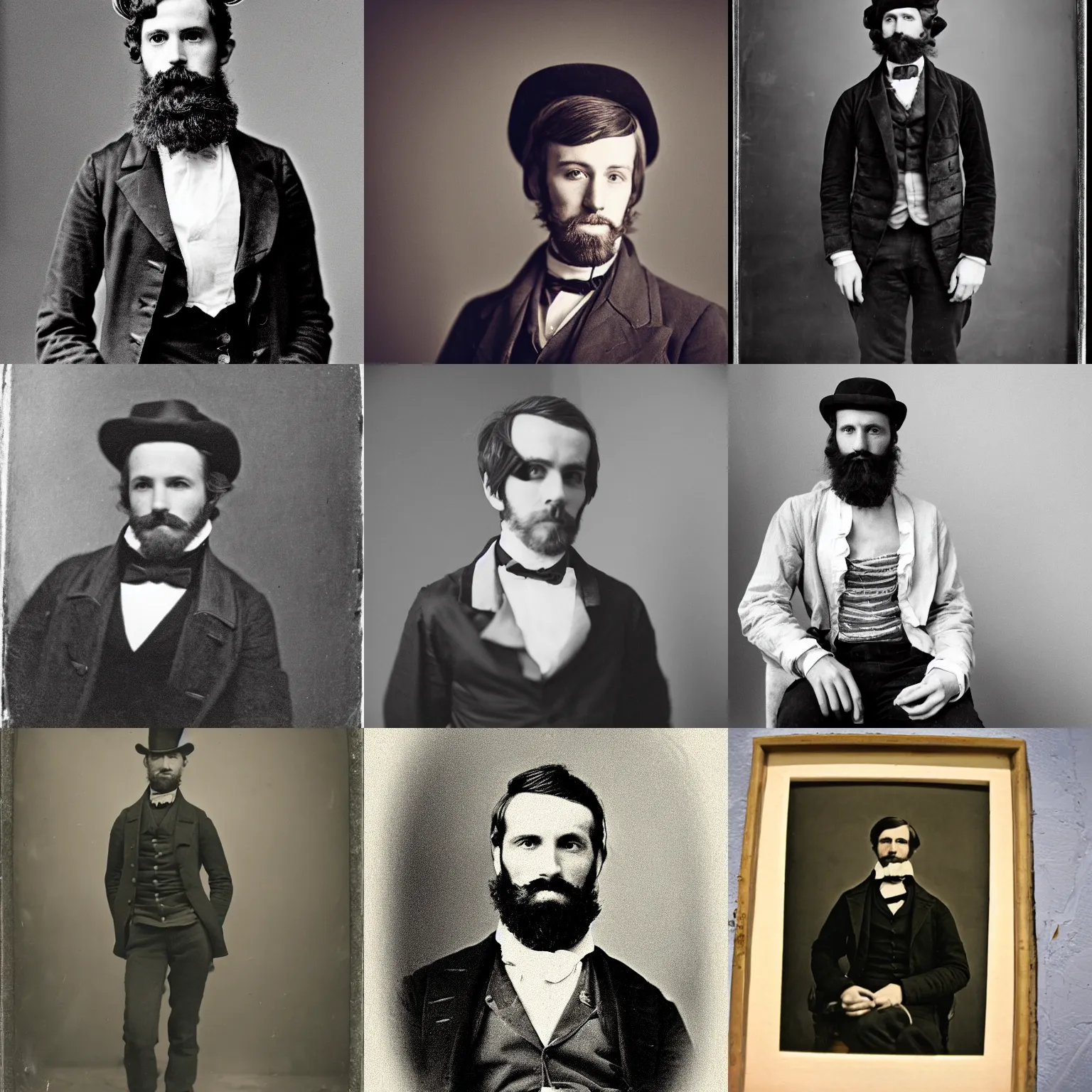 Prompt: portrait of a male hipster in year 1 8 5 0, 3 5 mm photography