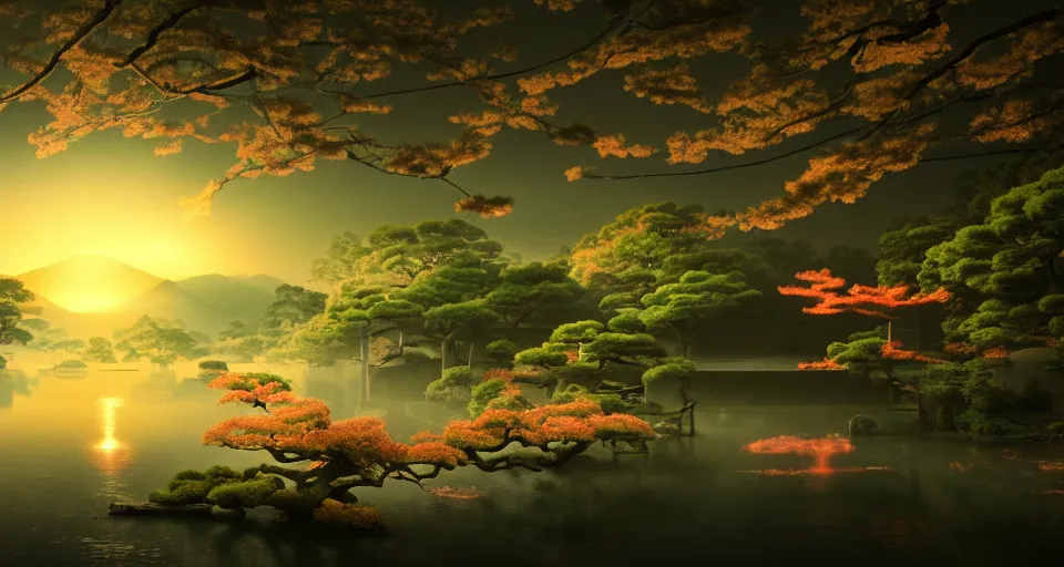 Prompt: scenery of japan in 1 9 7 6. showa. high fantasy, mystical, angelic, cinematic, 8 k, ultra realistic, award winning, art station boom, octane render. wide angle, perspective, double exposure, light, ultra high definition, global illumination, translucent luminescence, lumen reflection, bright in style