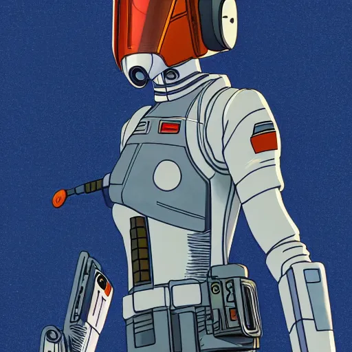 Image similar to full body portrait of a renegade rebel pilot, cool woman, 1 9 8 0 s japanese science fiction, studio ghibli style, by katsuya kondo, illustration, character portrait, concept, detailed masterpiece