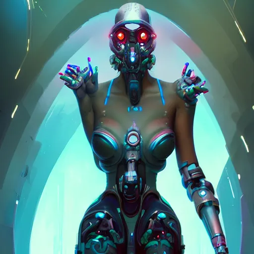 Prompt: a portrait of a beautiful cybernetic dancer, cyberpunk concept art by pete mohrbacher and wlop and artgerm and josan gonzales, digital art, highly detailed, intricate, sci-fi, sharp focus, Trending on Artstation HQ, deviantart, unreal engine 5, 4K UHD image