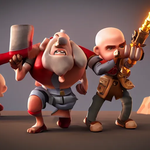 Prompt: max character, clash royal style characters, unreal engine 5, octane render, detailed, cinematografic, cinema 4 d