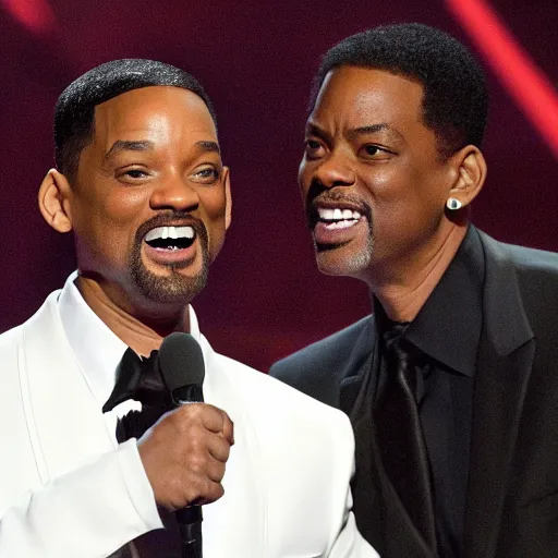 Image similar to will smith slapping chris rock at oscars 4k