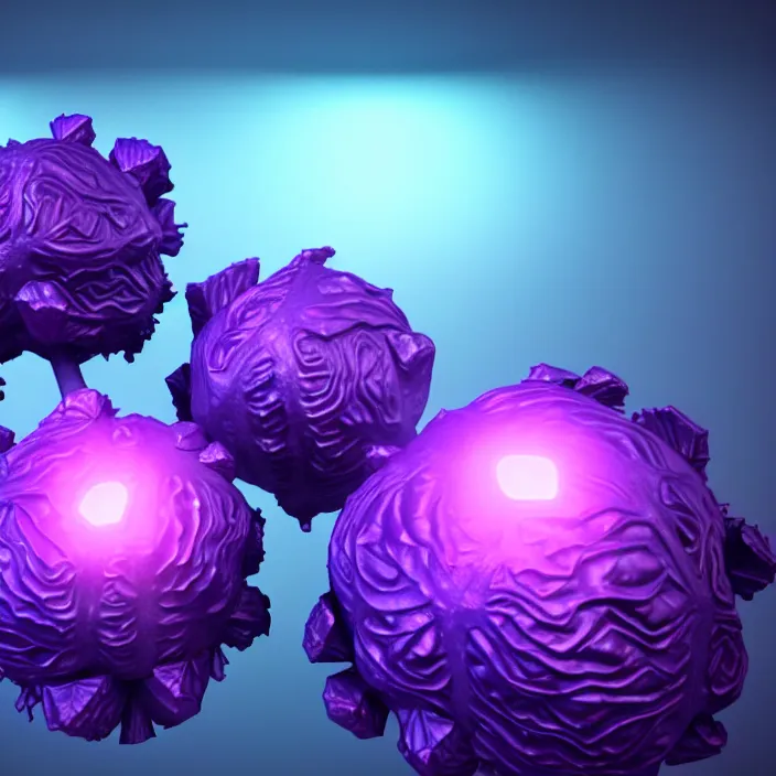 Image similar to high quality 3 d render very cute cabbages! money dollar party explosion, highly detailed, unreal engine cinematic smooth, moody purple glow light, low angle, uhd 8 k, sharp focus