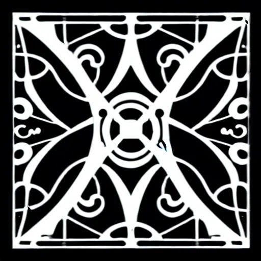 Image similar to unique art nouveau deco hole through black and white sky and cloud themed circuit design, svg, vector art, panel for cnc plasma, laser, stencil,