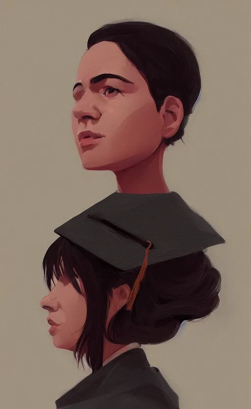 Image similar to a front view portrait of a hispanic graduate illustration by atey ghailan