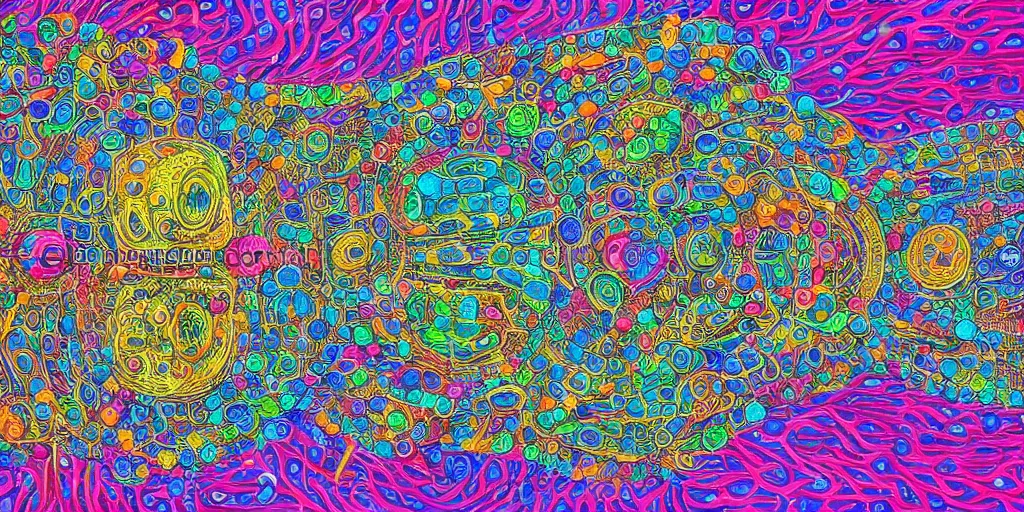 Image similar to biological valve body megastructure in the style of dr. seuss, intricate colorful masterpiece, hyper detailed, hd