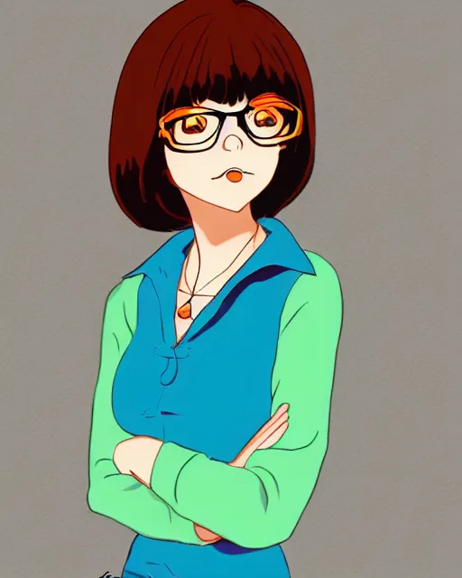 Image similar to a portrait of Velma Dinkley in the style of pixiv