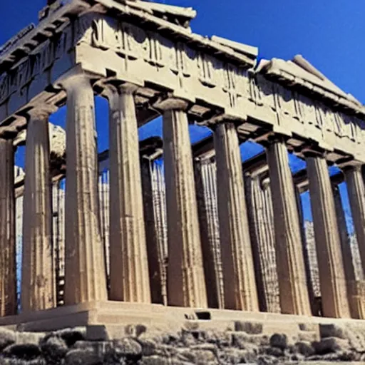 Image similar to the parthenon made out of jelly material, detailed