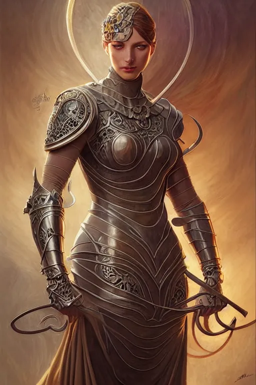 Image similar to Muscular and powerful medieval knight portrait, art nouveau, fantasy, intricate flower designs, elegant, highly detailed, sharp focus, art by Artgerm and Greg Rutkowski