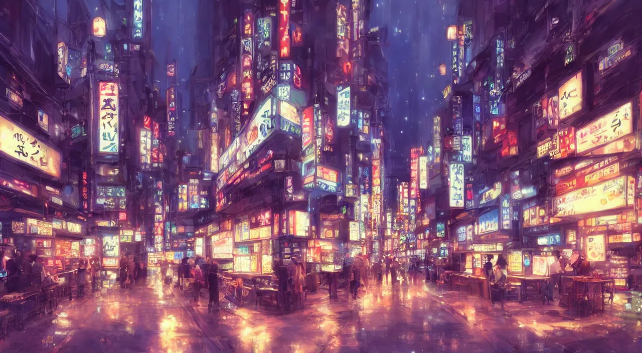 Image similar to Bar in Shinjuku, Anime concept art by Makoto Shinkai