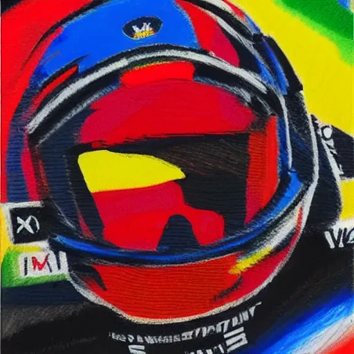 Prompt: a badly drawn picture of max verstappen, crayon art, bad, beginner art