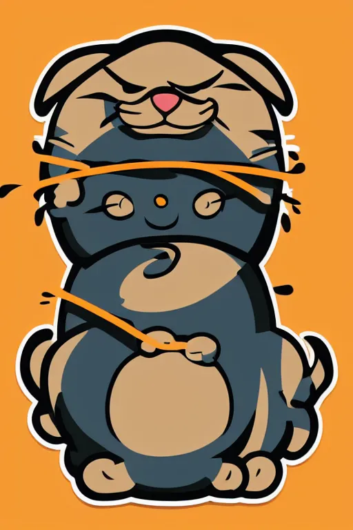 Image similar to Cat that is a sumo wrestler, sticker, colorful, illustration, highly detailed, simple, smooth and clean vector curves, no jagged lines, vector art, smooth