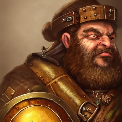 Prompt: a detailed portrait painting of the dwarf bardin goreksson, from vermintide 2 video game, holding a shield and hammer, steampunk engineer, artstation, 8 k, fantasy