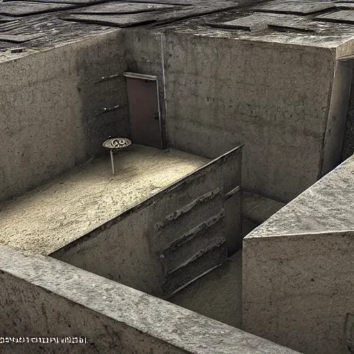 Prompt: bunker, photorealistic, highly detailed