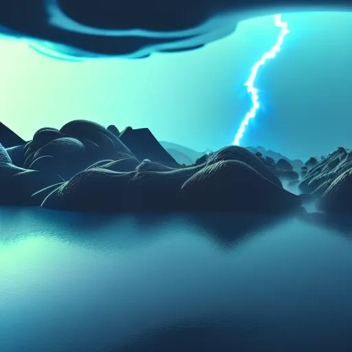 Prompt: an alien planet with mountains, water, strange clouds, hyper realistic, dramatic lightning, ray tracing, high resolution photo, 8 k