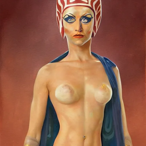 Prompt: beautiful_petite_portrait_of_ahsoka tano clone wars alien body Paint toned full body Grand Odalisque_intricate_oil_paintingby Jo hn_William_Godward_by_Anna_Dittman_by J-H 768-C2.0