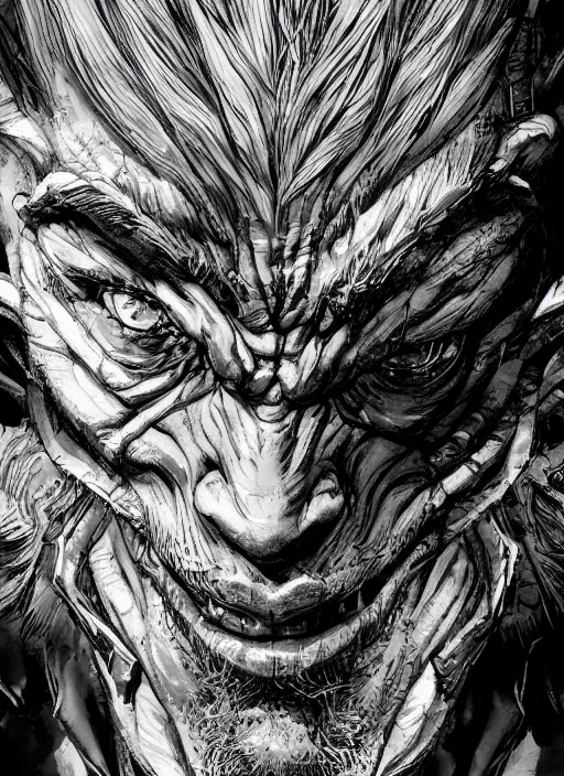 Prompt: close up portrait of dread, powerful, domineering, stoic, masterful, intense, ultrafine hyperdetailed illustration by kim jung gi, irakli nadar, intricate linework, sharp focus, octopath traveler, yoji shinkawa, highly rendered, detailed, concept art