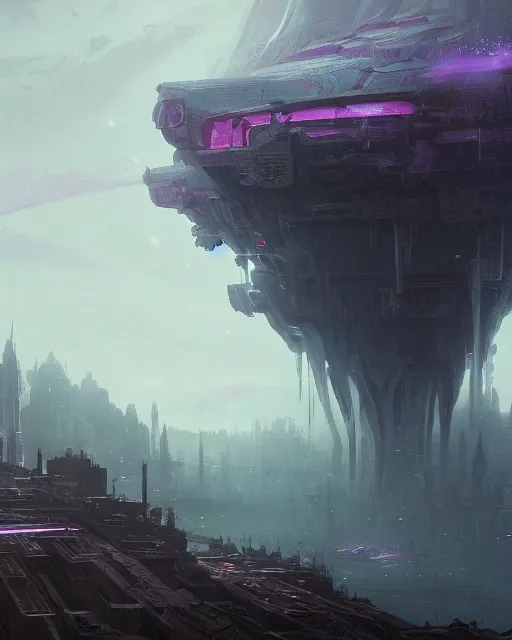 Image similar to a beautiful city landscape, alien architecture, purple, environment art, fantasy art, landscape art, in the style of greg rutkowski, illustration, epic, fantasy, intricate, hyper detailed, artstation, concept art, smooth, sharp focus, ray tracing